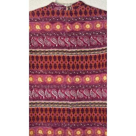 ORVIS Quilted Dress Jacket Women’s Sz XL Colorful Designs Burgundy Pink Yellow - Picture 8 of 12